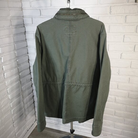 Old Navy Men's Size Large Olive Zipper & Snap Closure Jacket w/ Packable Hood - Picture 2 of 14